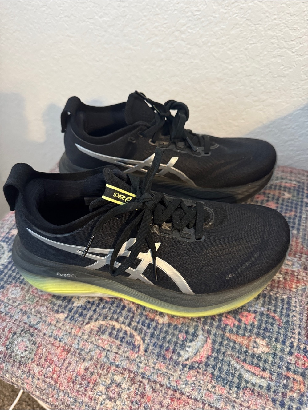ASICS Women’s Gel Nimbus Running Shoes with Silver Logos and Neon Yellow Midsole